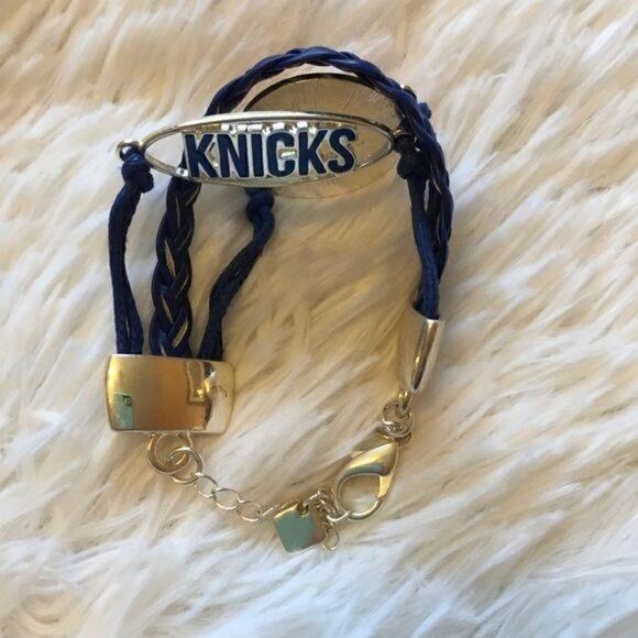 NY Knicks NBA Tri Braid White Blue Pendant Bracelet New - Picture 3 of 5